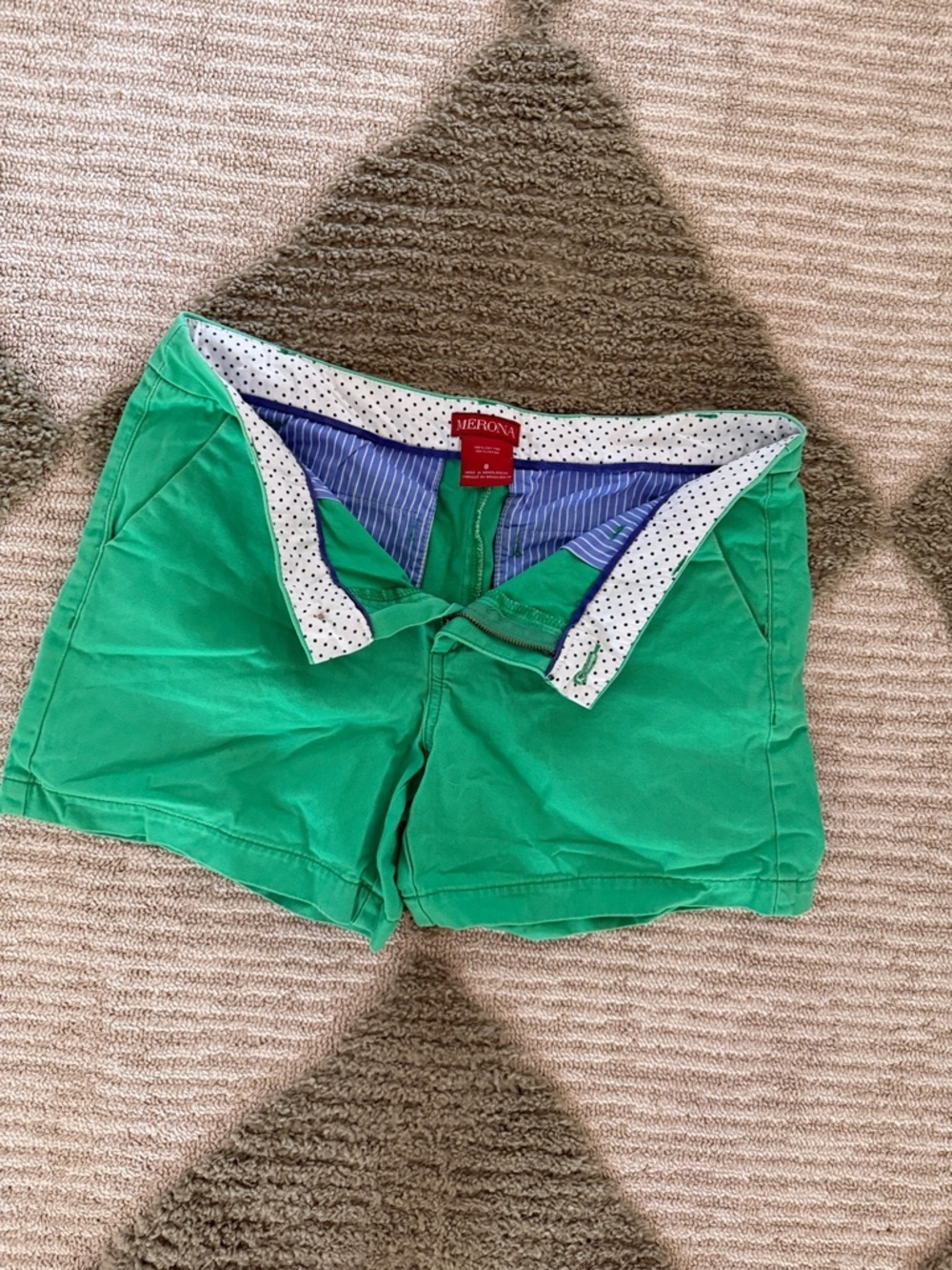 VINTAGE Merona Green Womens Cotton Casual Shorts